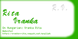 rita vranka business card